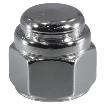 Midwest Fastener Flattened Head Cap Nut, 1/2"-20, Steel, Chrome Plated, 10 PK 30175